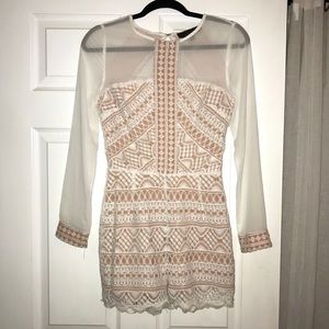 NWT Adelyn Rae White & Nude Lace Romper